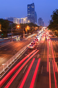 路夜景北京市朝阳区俯视图背景