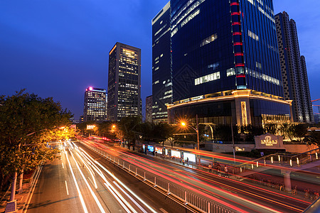 路夜景北京市朝阳区俯视图背景