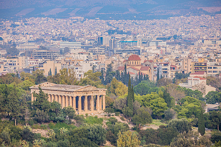 希腊雅典俯瞰赫菲斯托斯神庙图片
