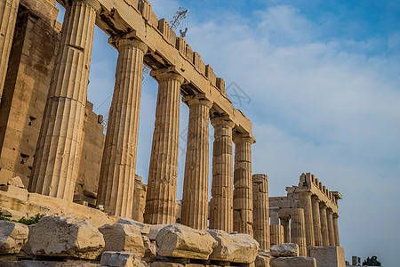 特色建筑素材希腊雅典卫城帕特农神庙背景