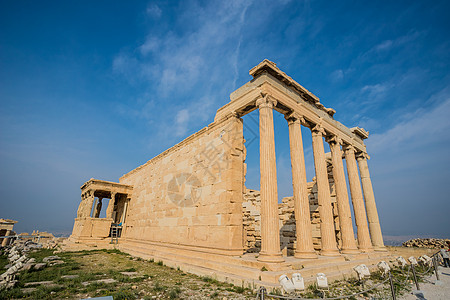 希腊雅典卫城依瑞克提翁神庙高清图片