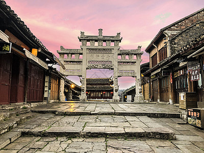 贵州贵阳青岩古镇牌坊背景图片