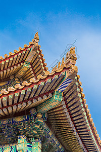 北京一角素材北京故宫紫禁城屋檐一角内景背景