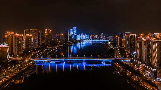 福州闽江夜景航拍图片