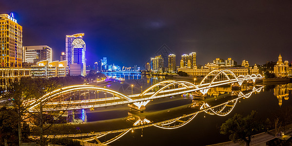 福州城市立交桥夜景航拍背景