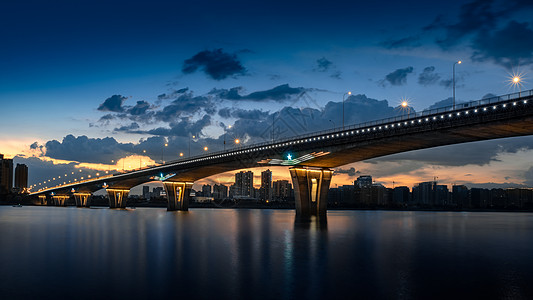 湘江战役长沙湘府路大桥夜景背景