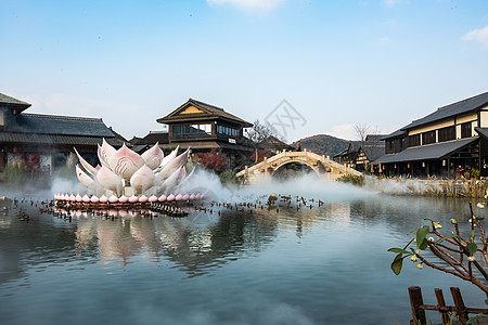 日式建筑无锡拈花湾背景