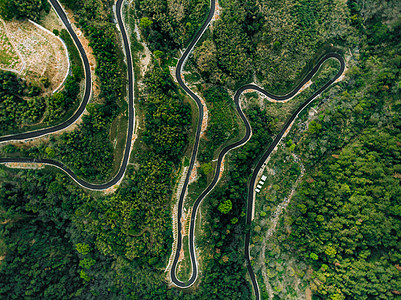 雨后的福州森林公园公路航拍背景