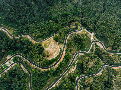 雨后的福州森林公园公路航拍背景