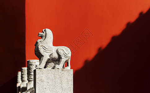 红色与素材南京栖霞山栖霞寺红墙与石狮背景