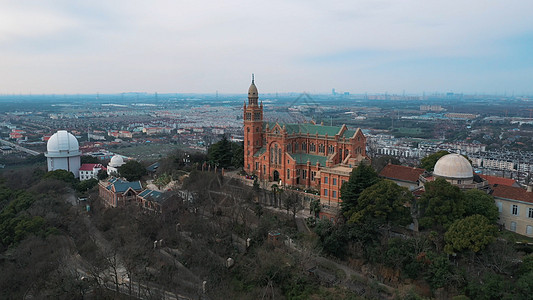 上海佘山天主教堂背景