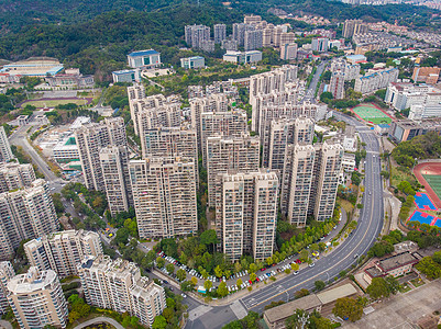 城市现代住宅航拍图片