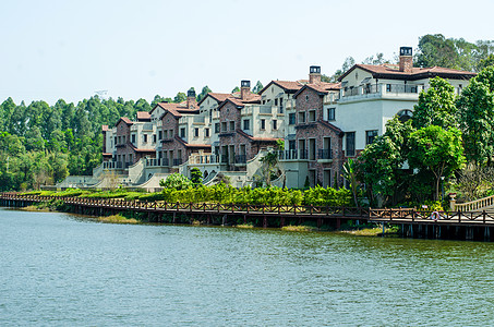 湖边别墅东莞松山湖别墅建筑背景