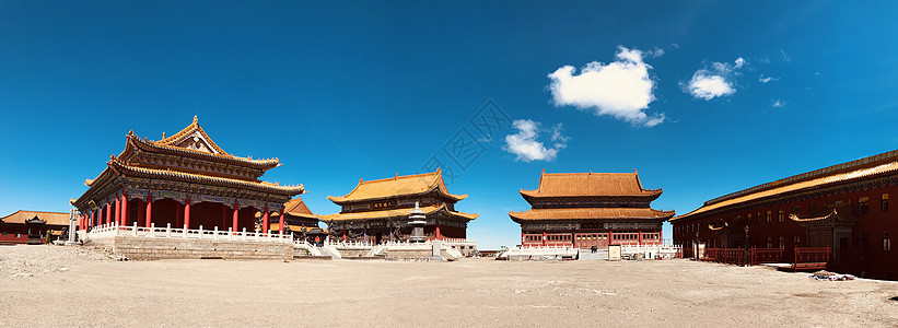 登别五台山登台寺庙全景背景