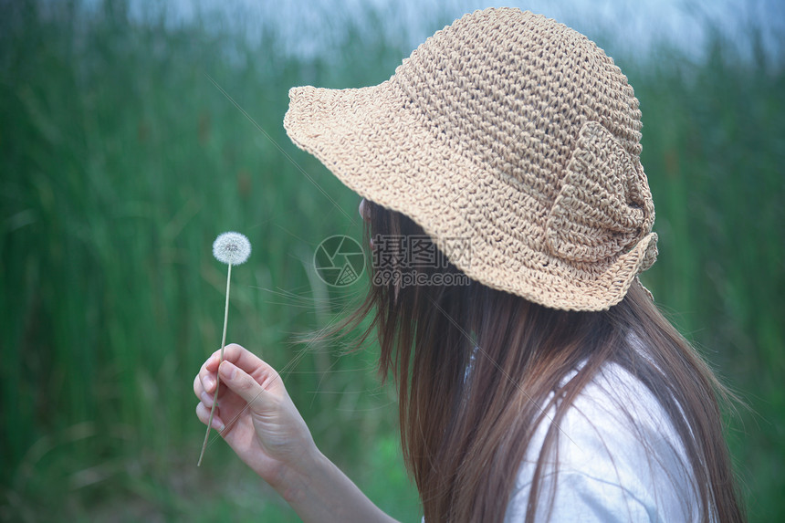 小清新少女背影图片