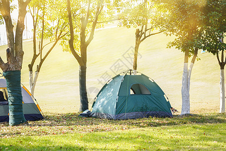 春天户外野外帐篷露营背景