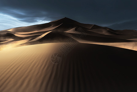 金色沙漠光影线条图片
