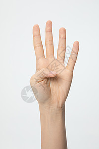 数字4特写手势手语图片