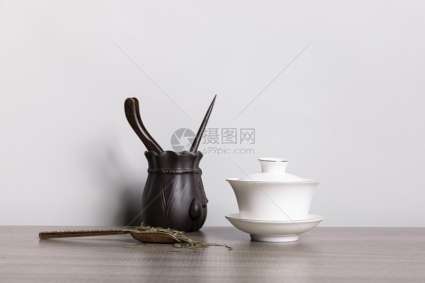 中式茶壶茶具茶叶图片