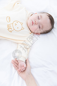 婴儿睡觉睡眠手部特写图片