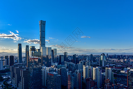 北京朝阳区CBD城市发展的建筑中国尊高清图片素材