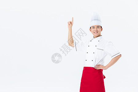 厨师炒菜青年男性厨师手势背景