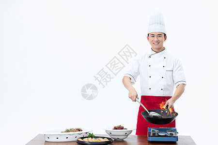 厨师炒菜形象图片