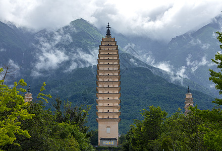 大理崇圣寺三塔背景