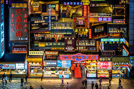 上海小吃长沙美食城背景