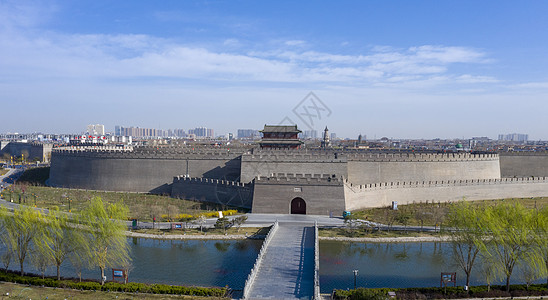 古城墙石家庄正定古城南门背景