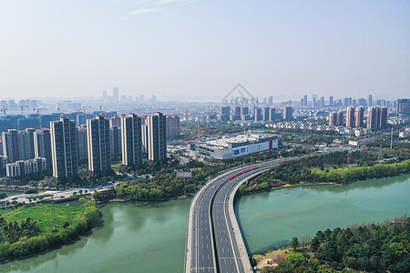 小区马路苏州城市桥梁建筑群背景