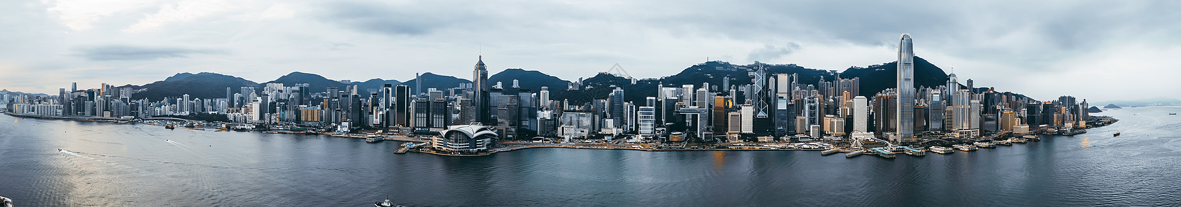 3维建筑香港岛全景背景