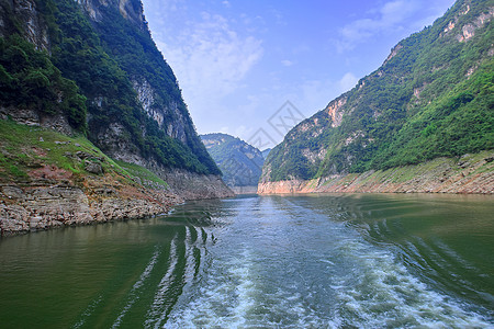 水镇湖北省宜昌长寿古镇白帝城巫山小三峡背景