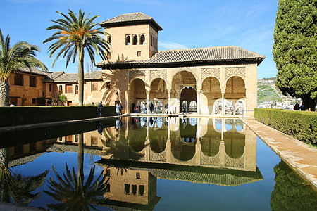 西班牙故宫阿尔罕布拉宫庭院图片