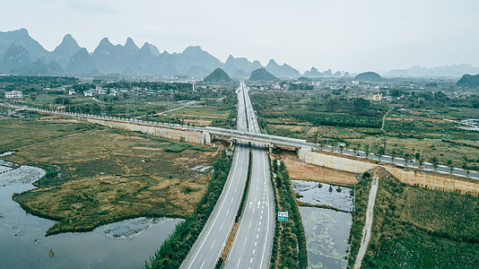 高速公路航拍公路运输交通背景