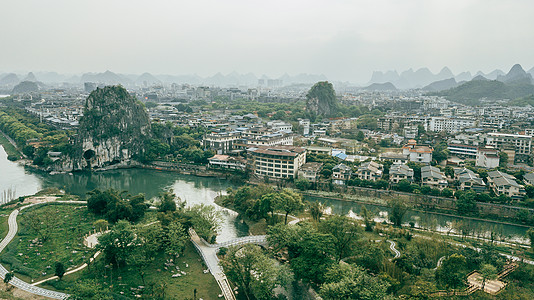 伏波山桂林山水风景航拍桂林风景区漓江背景