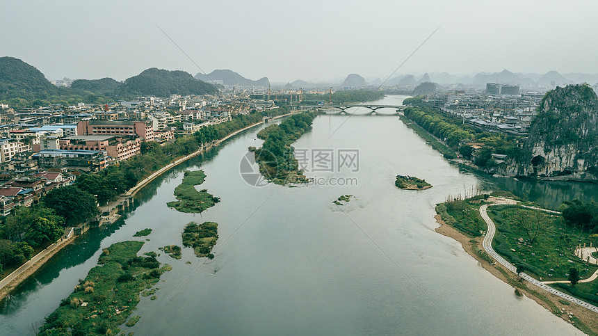 桂林山水风景航拍桂林风景区漓江图片