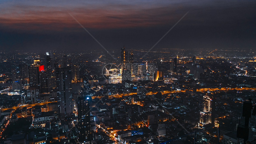 泰国曼谷城市夜景实拍图片