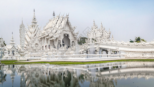 泰国白庙泰国清莱地标白庙实拍背景