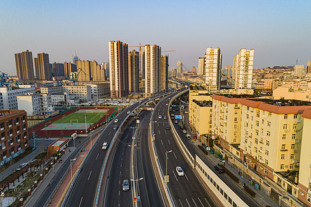 青岛西部老城区后海小港湾附近风光背景图片