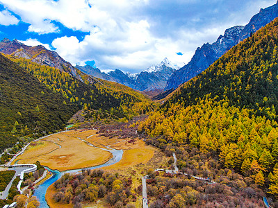 韩国景色四川稻城亚丁自然风光背景