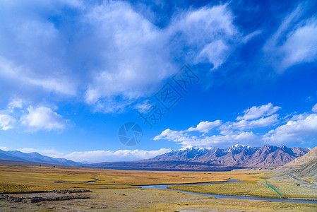 塔什库尔干县新疆帕米尔高原塔合曼湿地背景