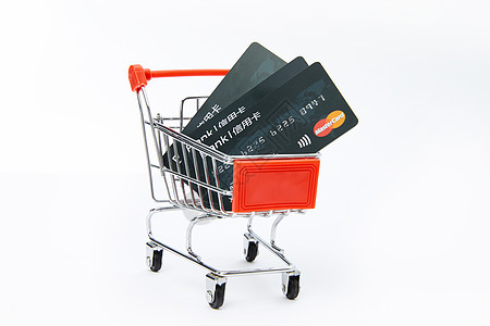 购物车与信用卡背景图片