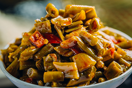 辣背景美食摄影酸豆角酸菜下饭菜国风美食小吃背景