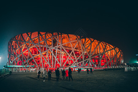 鸟巢夜景图片