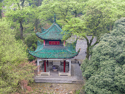 航拍湖南岳麓山爱晚亭背景图片