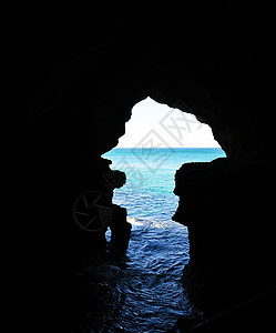 摩洛哥丹吉尔著名景点非洲洞背景图片