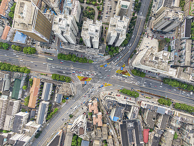 俯拍长沙城市交通图片