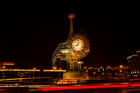 天津欧式建筑天津夜景背景