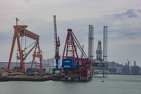 工程大素材正在建造的海洋平台背景